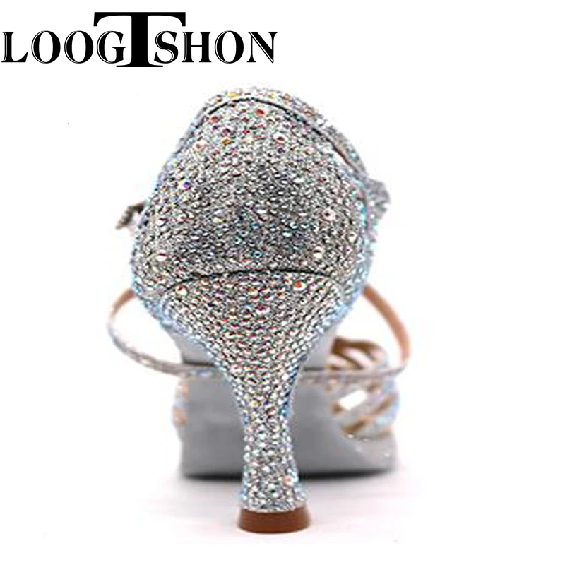 Top Trends: LOOGTSHON Wedding Shoes For Women Salsa Dance Shoes Woman Sandals With Platform Silver Dance Shoes Rhinestone Shoppable Styles - Image 4