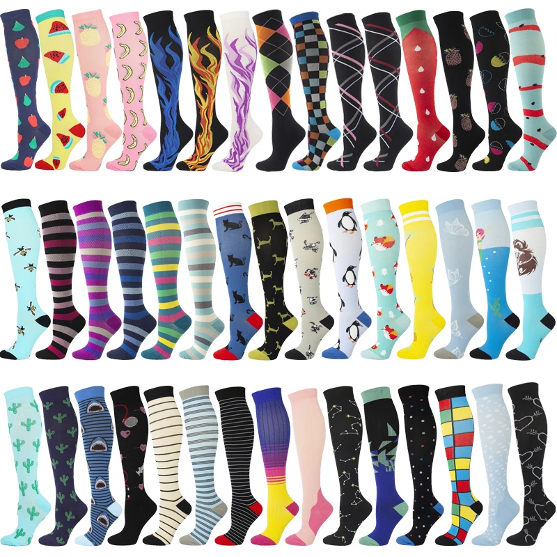 Top Trends: Compression Socks Running Marathon Sports Men Women Socks Nylon Leg Support Outdoor Stockings For Medical Edema Varicose Veins Shoppable Styles