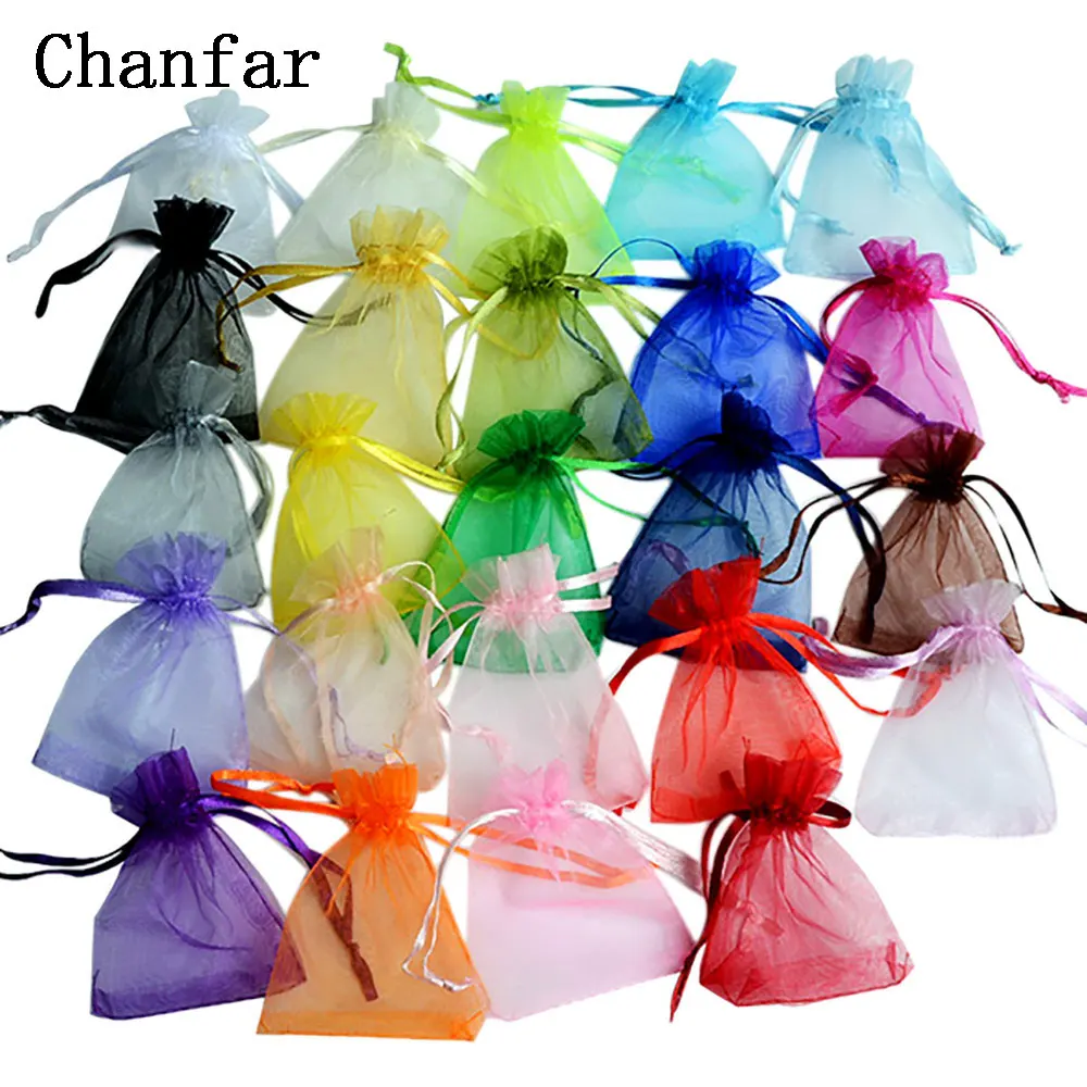 Top Trends: 50pcs / lot 24 Colors Jewelry Bag Organza Gift Bags For Jewelry Packaging Bags Wedding Gift Storage Drawstring Pouches Wholesale Shoppable Styles