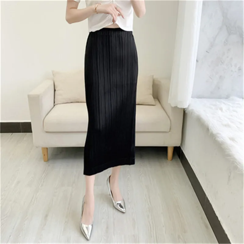 Top Trends: 2023 Summer Women&#039;s New Miyake Pleated Skirt Basic Fashion Versatile High Waist Straight Skirt Casual Skirt Women Shoppable Styles