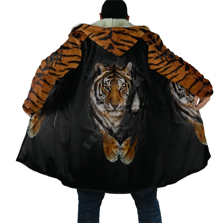 Top Trends: Tiger Cloak For Men And Women 3D All Over Printed Hoodie Cloak For Men And Women Winter Fleece Wind Breaker Warm Hood Cloak Shoppable Styles