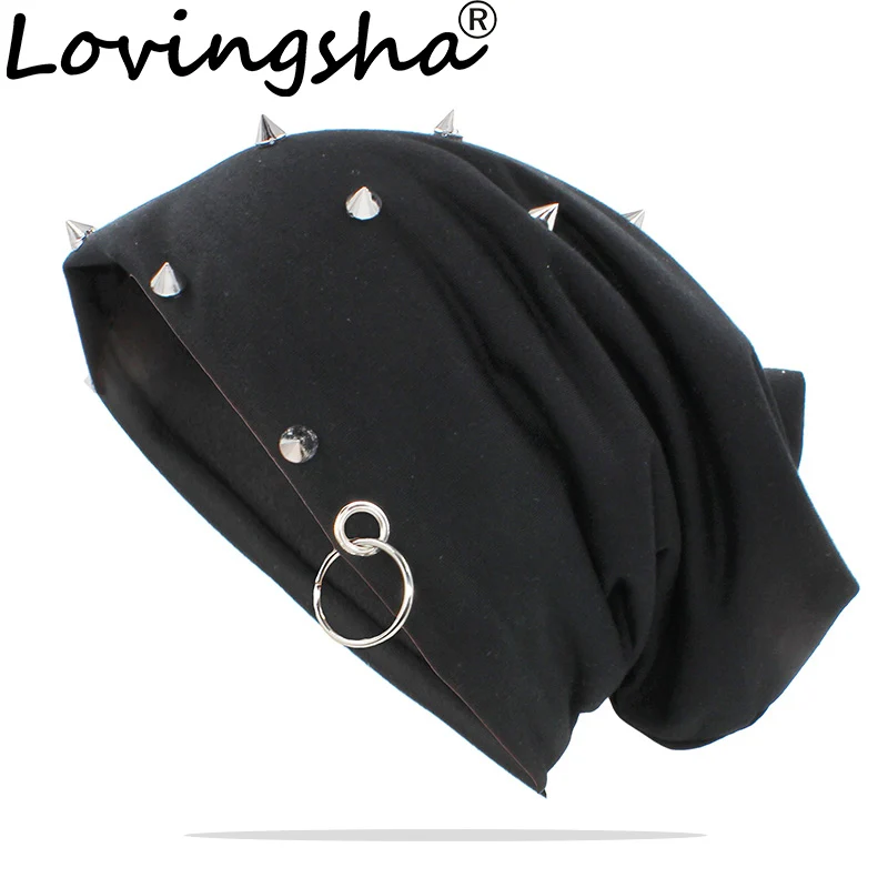 Top Trends: LOVINGSHA New Fashion Men Women Hat With Rivet Unisex Brand Caps Hip Hop Beanies Casual Adult Thick Winter Warm Bonnet Hat HT158 Shoppable Styles