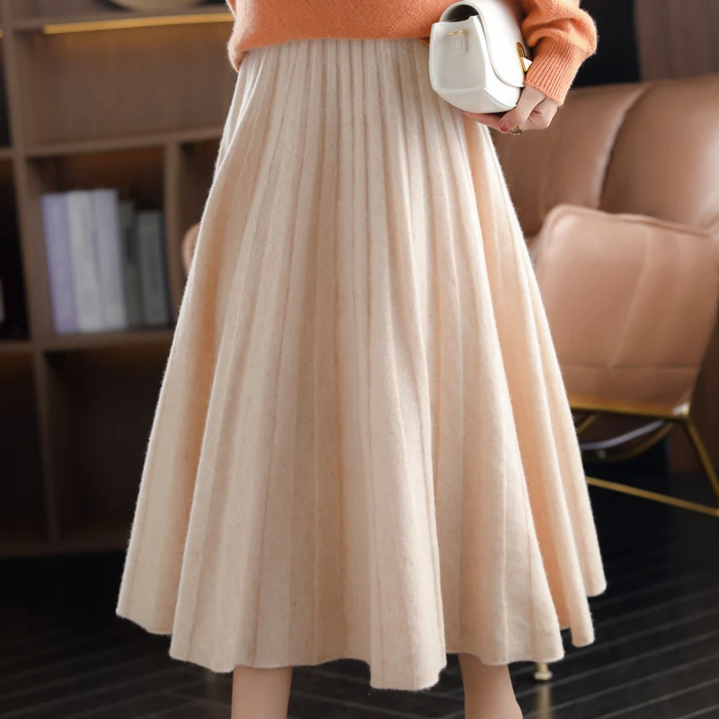 Top Trends: 100% Wool Women Fashion Mini Skirt 2021 Chinese Style Style School Pleated Girls High Waist Plaid Mini Women Skirt Shoppable Styles