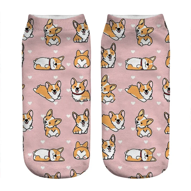 Top Trends: Women&#039;s Socks Kawaii Kawaii Corgi In Pink Printed Socks Woman Harajuku Happy Funny Novelty Cute Girl Gift Socks For Women Shoppable Styles