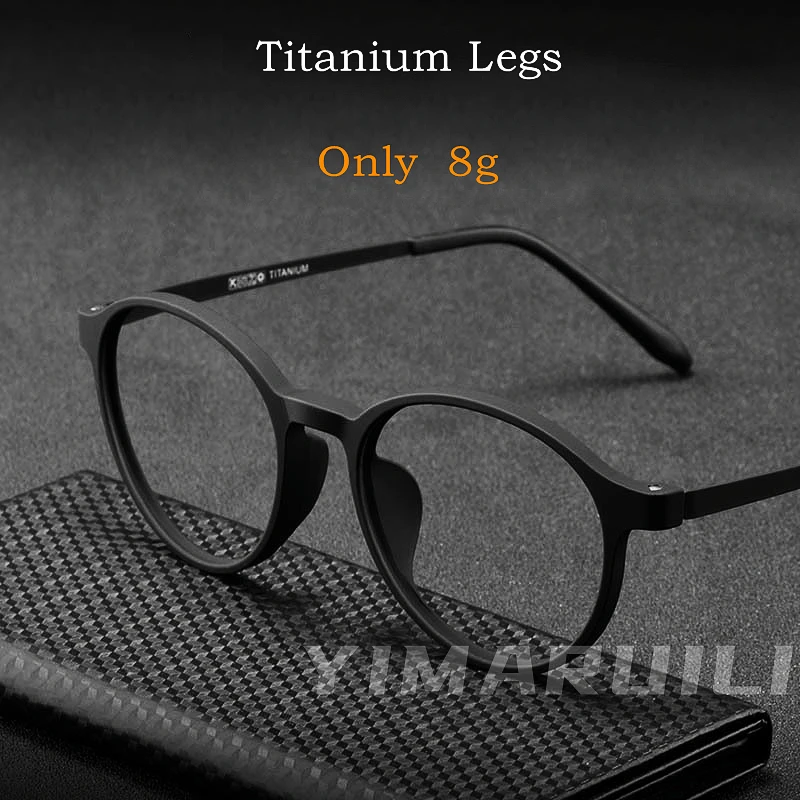 Top Trends: YIMARUILI Ultralight Titanium Alloy TR90 Myopia Glasses Retro Round Optical Prescription Eyeglasses Frame Men And Women H3050 Shoppable Styles