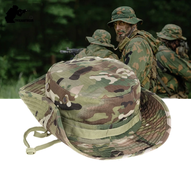 Top Trends: US Army Camouflage BOONIE HAT Thicken Military Tactical Cap Hunting Hiking Climbing Camping MULTICAM HAT 20 Color AF056 Shoppable Styles