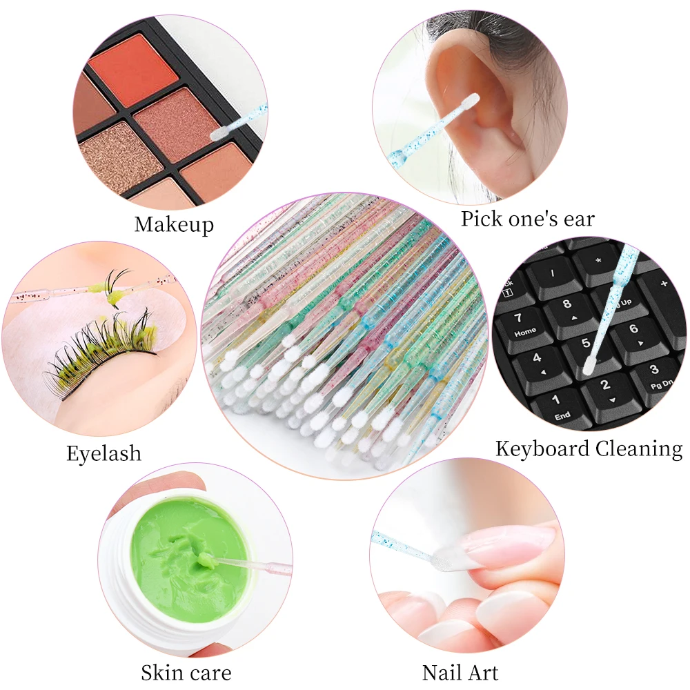 Top Trends: 200 Pcs Disposable Crystal Makeup Brushes Tool Set Eyelash Lip Microbrush Mascara Wands Applicator Swab Eyelash Extension Tools Shoppable Styles - Image 5