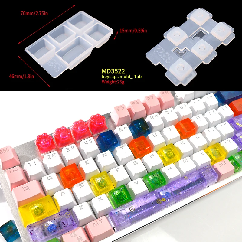 Top Trends: TC156 DIY Set Manual Mechanical Gaming Keyboard Key Caps Resin Clavier Silicon Molds Keycap Mold For Art Epoxy Handmade Crafts Shoppable Styles