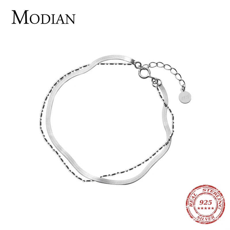 Top Trends: Modian Minimalism Banboo Chain Bracelet For Women Genuine 925 Sterling Silver Link Chain Bracelet Fashion Plant Fine Jewelry Shoppable Styles