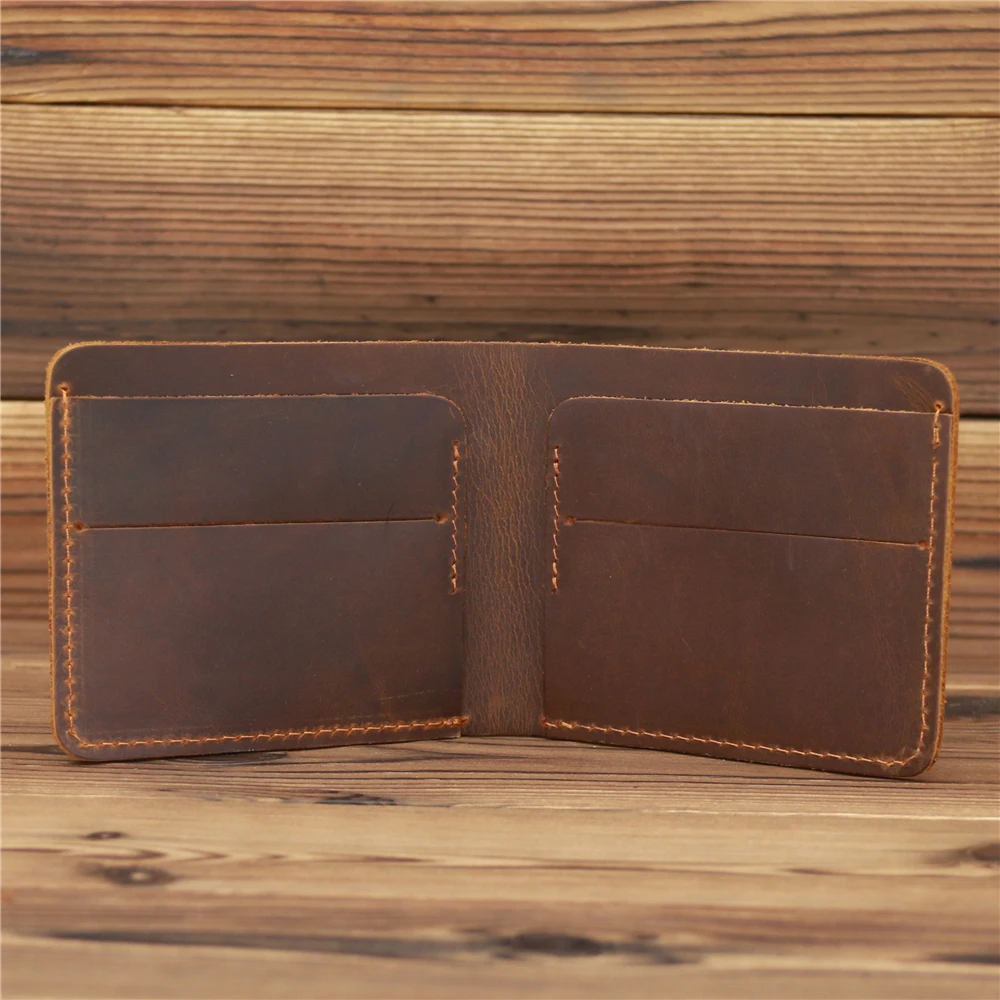 Top Trends: Crazy Horse Genuine Leather Men Wallet Vintage Clutch Money Purse Bag Credit Card Holder Fashion New Shoppable Styles