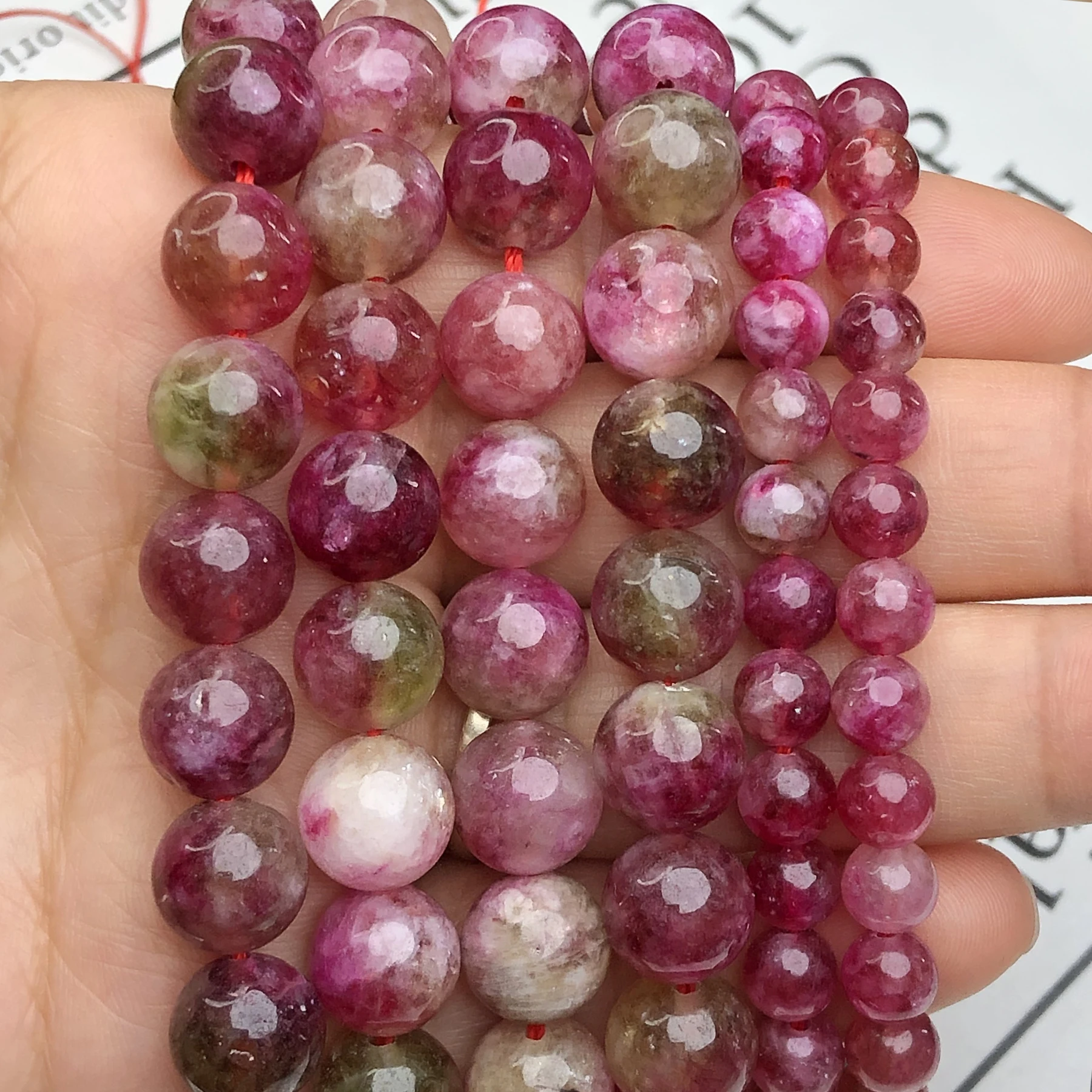 Top Trends: 6 / 8 / 10MM Natural Pink Tourmaline Crystal Stone Beads Round Loose Spacer Beads For Jewelry Making Diy Earing Bracelet Accessories Shoppable Styles