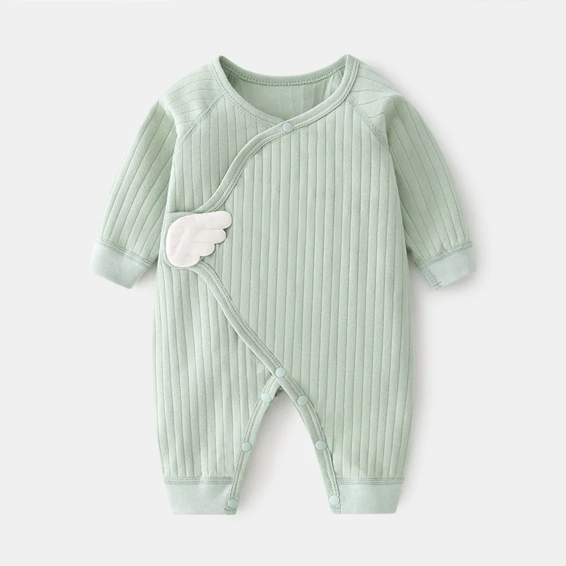 Top Trends: Lawadka 0-6M Spring Autumn Newborn Baby Girl Boy Romper Cotton Solid Soft Infant Jumpsuit With Wing Casual Clothes For Girls Boy Shoppable Styles