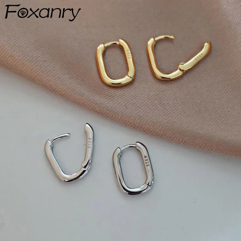 Top Trends: Foxanry Prevent Allergy Silver Color Stud Earrings France Fashion Vintage Handmade U-Shape Circle Bride Jewelry Gifts Shoppable Styles