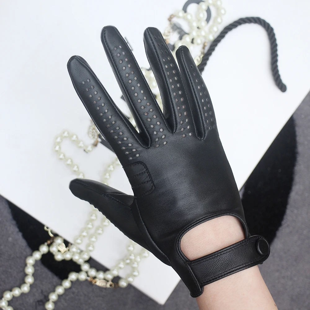 Top Trends: New Arrival Luxury Womens Genuine Leather Gloves Sheepskin Touchscree Fashion Breathable Men's Driving Gloves For Female Mittens Shoppable Styles