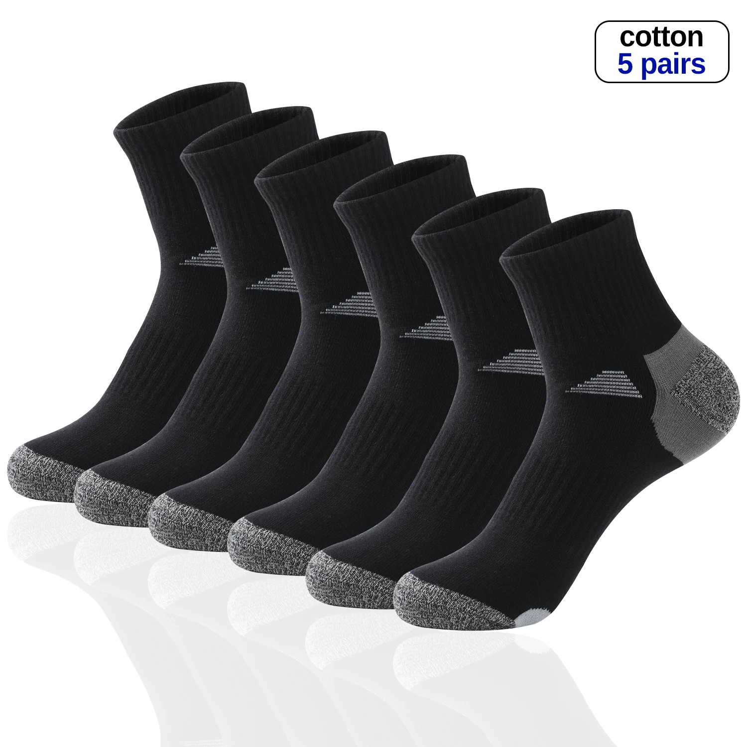 Top Trends: 5Pair / Lot High Quality Mens Socks Cotton Black Casual Run Outdoor Sports Socks Breathable Cycling Male Socks Sokken Size 38-44 Shoppable Styles