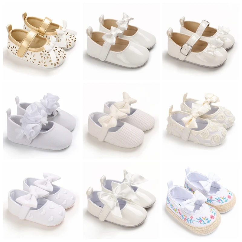 Top Trends: Spring And Autumn Style Baby Lovely Bow Baptism Princess Shoes Flat Comfortable Baby Casual Shoes 0-18 Months Baby Walking Shoes Shoppable Styles