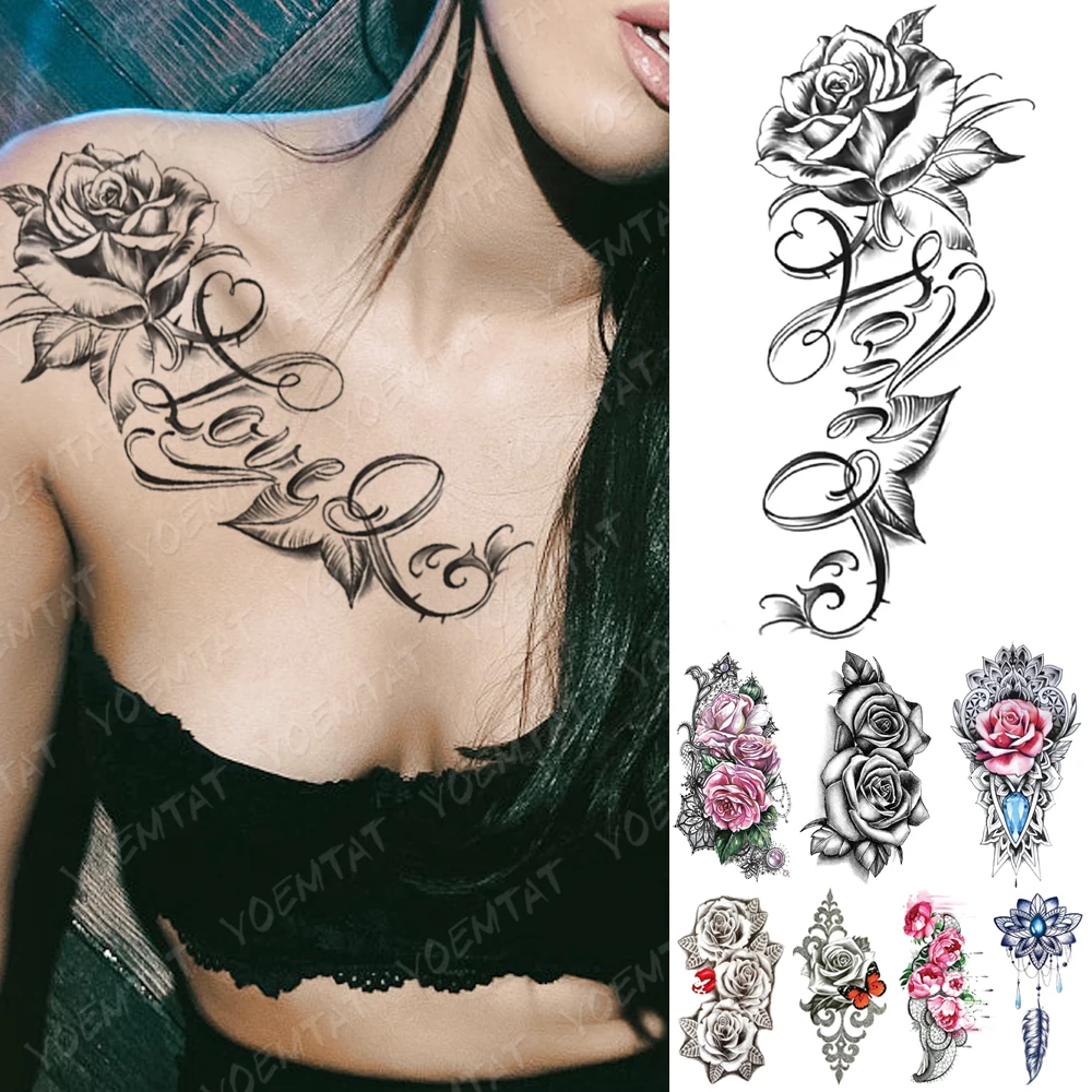 Top Trends: Waterproof Temporary Tattoo Sticker I Love You Flash Tattoos Lip Print Butterfly Flowers Body Art Arm Fake Sleeve Tatoo Women Shoppable Styles