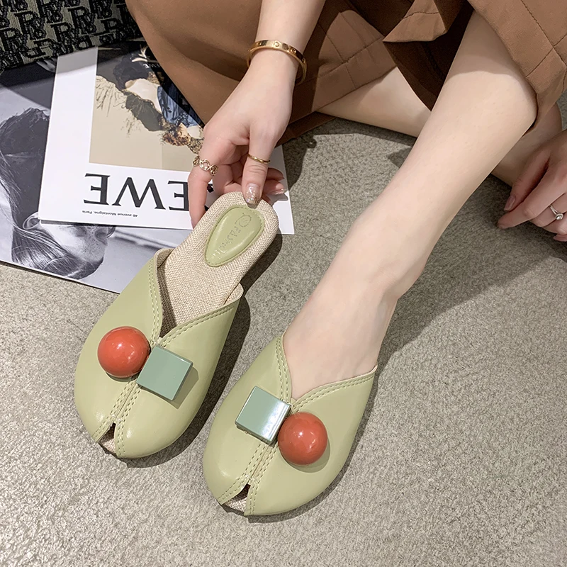 Top Trends: 2021 New Fashion Flat Beach Slippers Summer New Slippers Shoes Women Ladies Muller Fish Mouth Comfortable Ladies Shoes Shoppable Styles