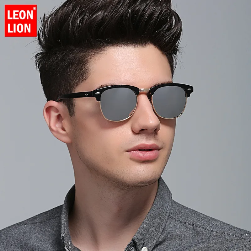 Top Trends: LeonLion 2023 Polarized Semi-Rimless Sunglasses Women / Men Vintage Rice Nail UV400 Classic Eyewear Brand Designer Sun Glasses Shoppable Styles