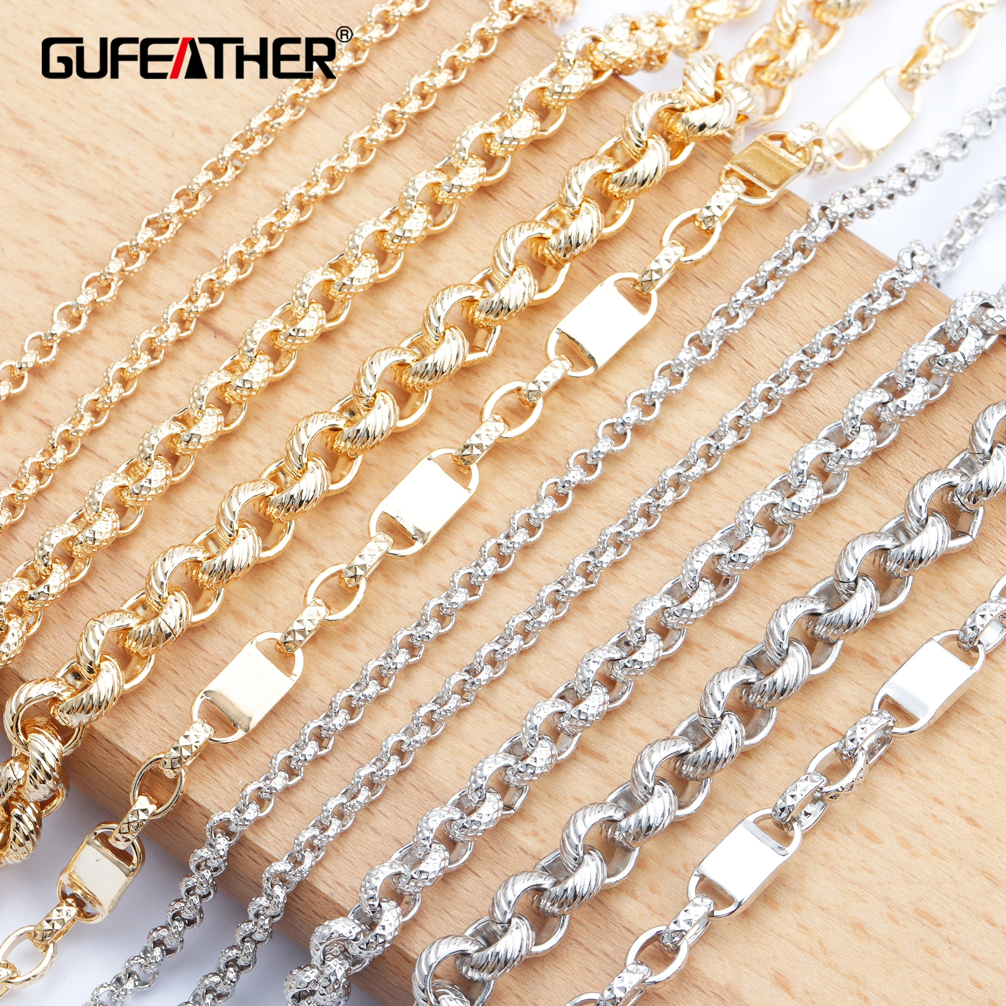 Top Trends: GUFEATHER C118, jewelry Accessories, pass REACH, nickel Free, diy Chain, 18k Gold Rhodium Plated, copper, diy Bracelet Necklace, 1m / lot Shoppable Styles