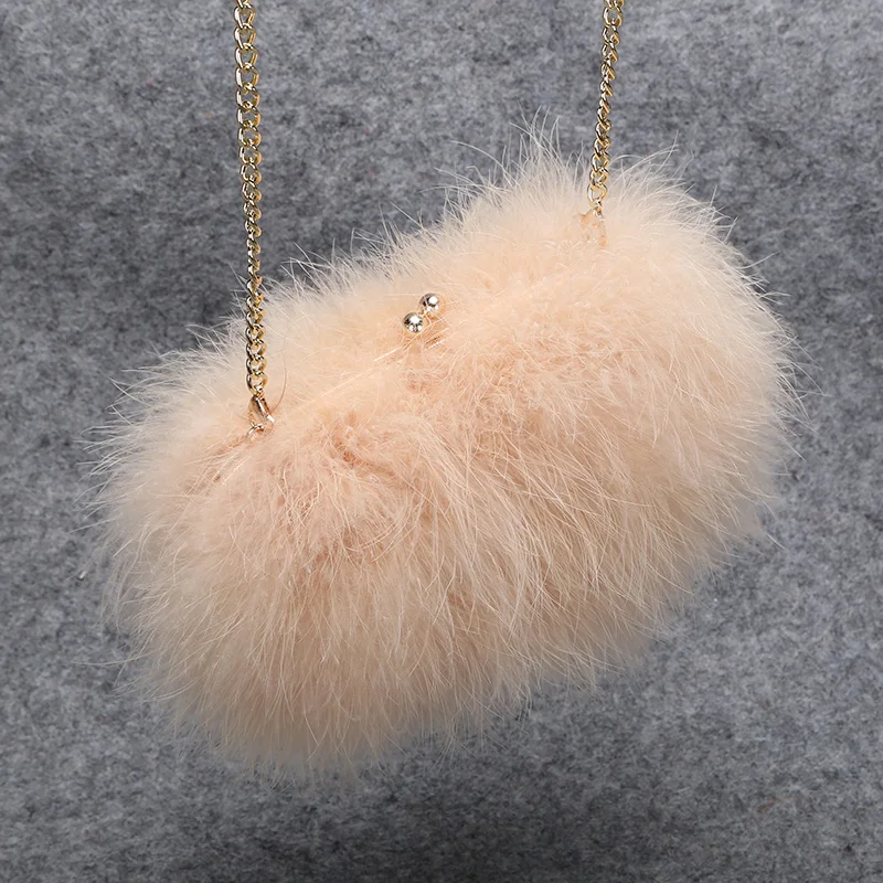 Top Trends: Accessorize Real Ostrich Feather Bag Wedding Occasion Fluffy Fur Bag Cross Body Women Bag B17 Shoppable Styles