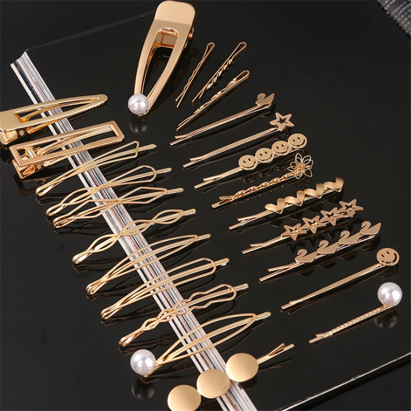 Top Trends: Gold Metal Hair Clips Pins For Girls Women Headwear Sweet Hairpins Barrettes Styling Hair Accessories Gift Wholesale Shoppable Styles