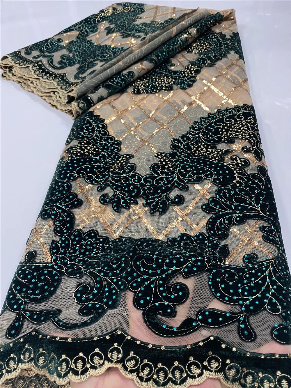 Top Trends: Nigerian Velvet Lace Fabrics African Lace Fabric 2023 High Quality Lace Material With Stones French Lace Fabric Sewing Shoppable Styles