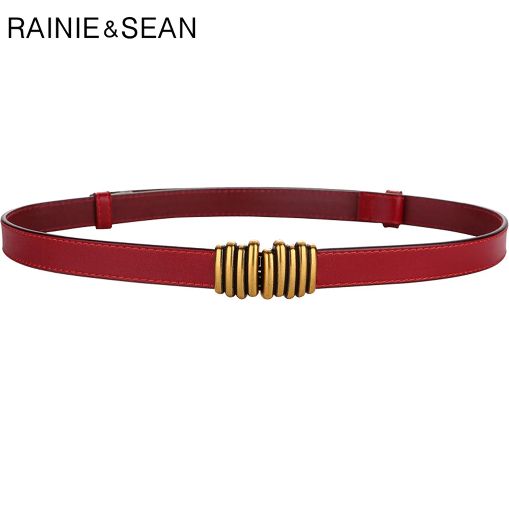 Top Trends: RAINIE SEAN Red Genuine Leather Women Belt Fashion Waist Belt For Dress High Quality Female Waist Strap Lady Waistband 100cm Shoppable Styles