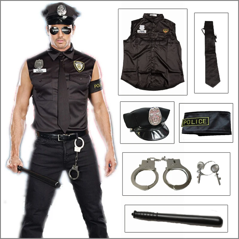 Top Trends: Umorden Halloween Costumes Adult America U.S. Police Dirty Cop Officer Costume Top Shirt Fancy Cosplay Clothing For Men Shoppable Styles