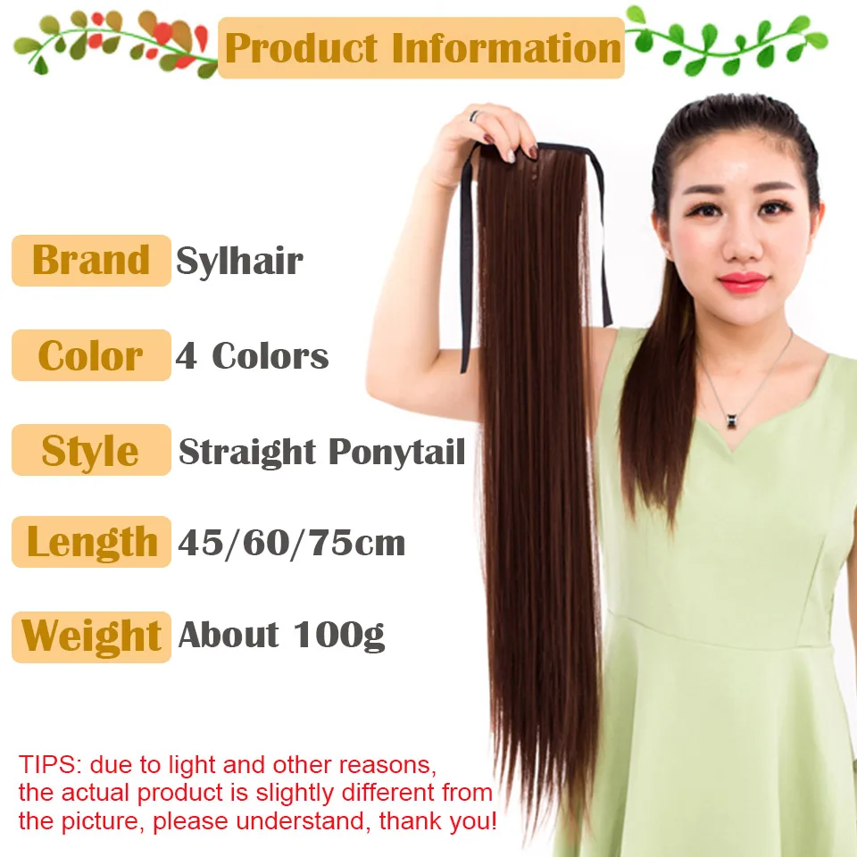 Top Trends: SEELAUGH Synthetic 32 Inch Hair Fiber Heat-Resistant Straight Hair With Ponytail Fake Hair Chip-in Hair Extensions Pony Tail Shoppable Styles - Image 5