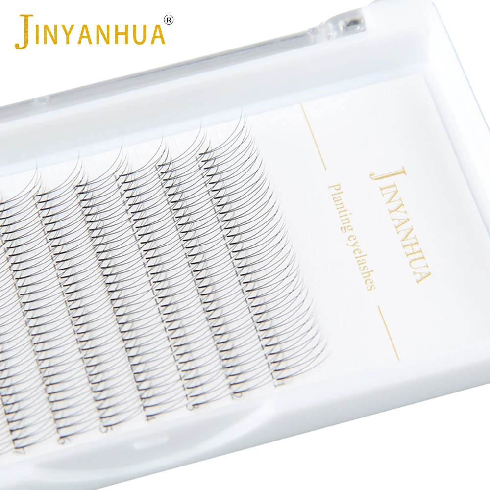 Top Trends: JINYANHUA 2d 3d Soft Natural Mink Eyelashes 3 / 12row Handmade Premade Volume Fans Eyelash Extension Maquillage Femme False Lashes Shoppable Styles