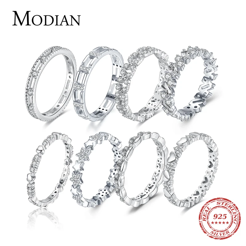 Top Trends: Modian Genuine 925 Sterling Silver Popular European Classic Irregular Stackable Ring For Women Fashion Finger Rings Fine Jewelry Shoppable Styles