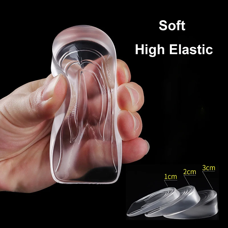 Top Trends: Invisible Inner Heightening Insole Soft Anti Skid Foot Care Protector Inserts Transparent Gel Lift Heel Shoe Pad For Unisex Shoppable Styles