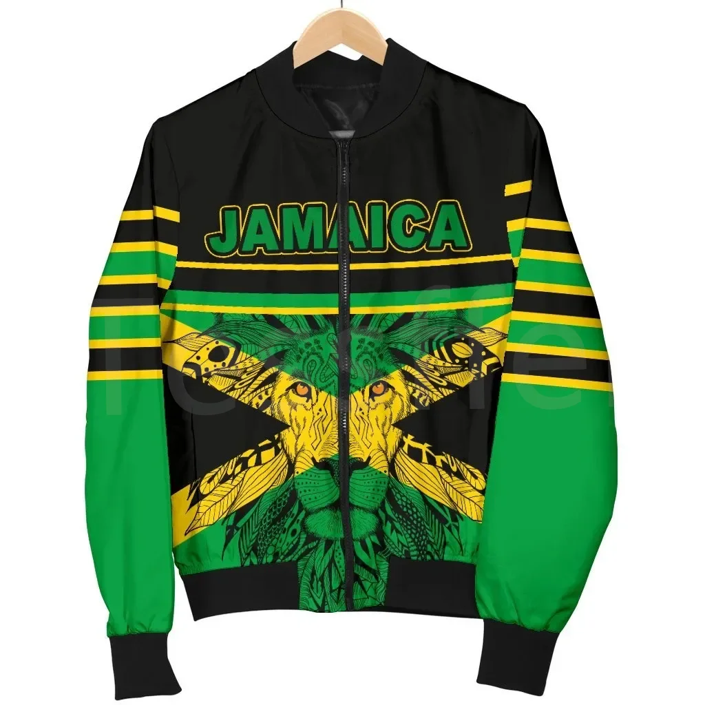 Top Trends: Tessffel Reggae Art County Flag Africa Jamaica King Emblem Lion 3DPrint Men / Women Sportswear Casual Windbreaker Bomber Jacket A7 Shoppable Styles