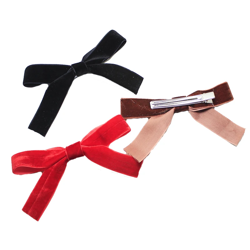 Top Trends: Lystrfac Fashion Velvet Bow Hairpin Women Girls Black Red Hairclip Headdress Bang Bow Hairgrips Back Head Retro Hair Accessories Shoppable Styles - Image 3