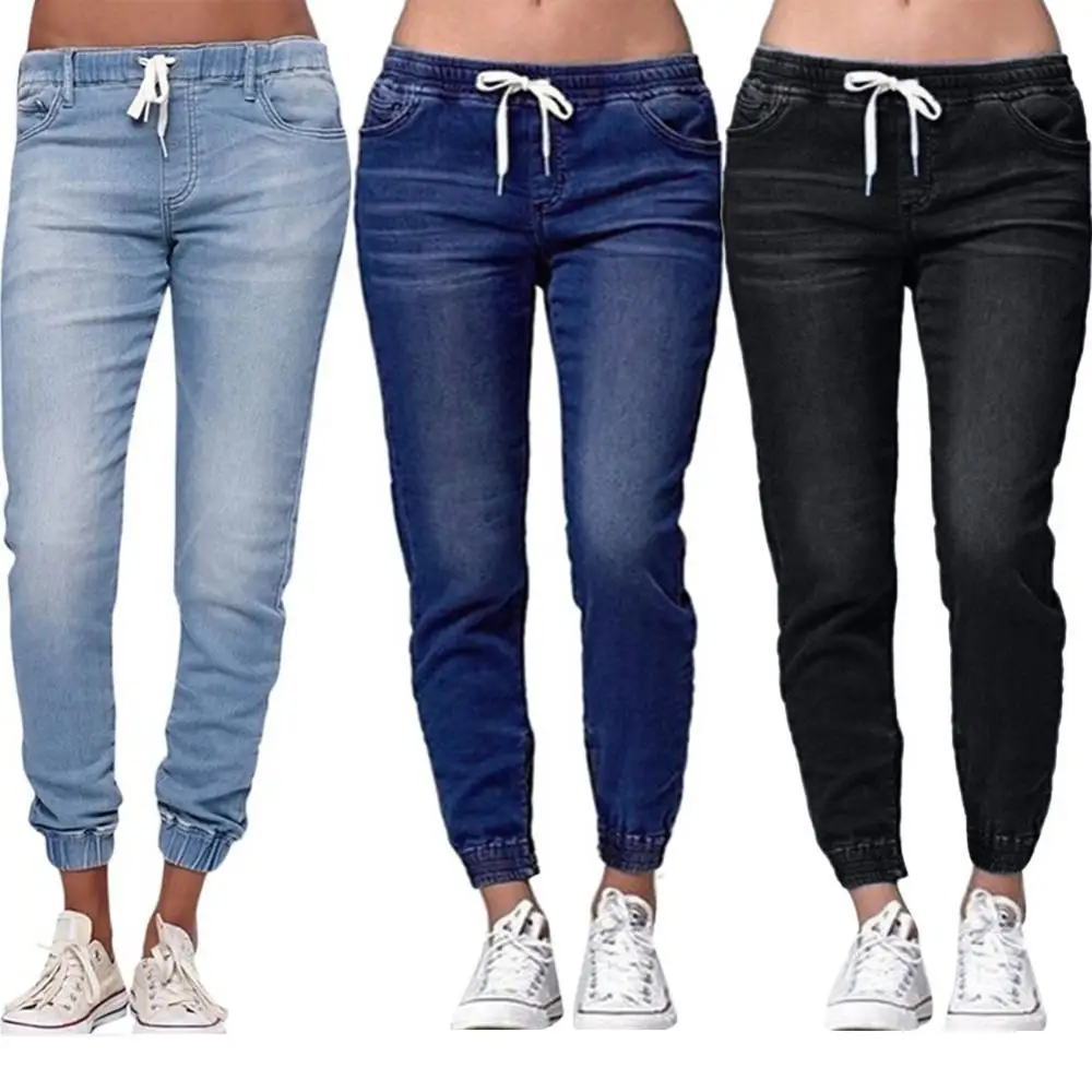 Top Trends: 40%HOT Skinny Jeans Women Jogger Pants Plus Size Elastic Drawstring Elastic Waist Slim Stretch Jeans Ladies Pencil Pants Shoppable Styles