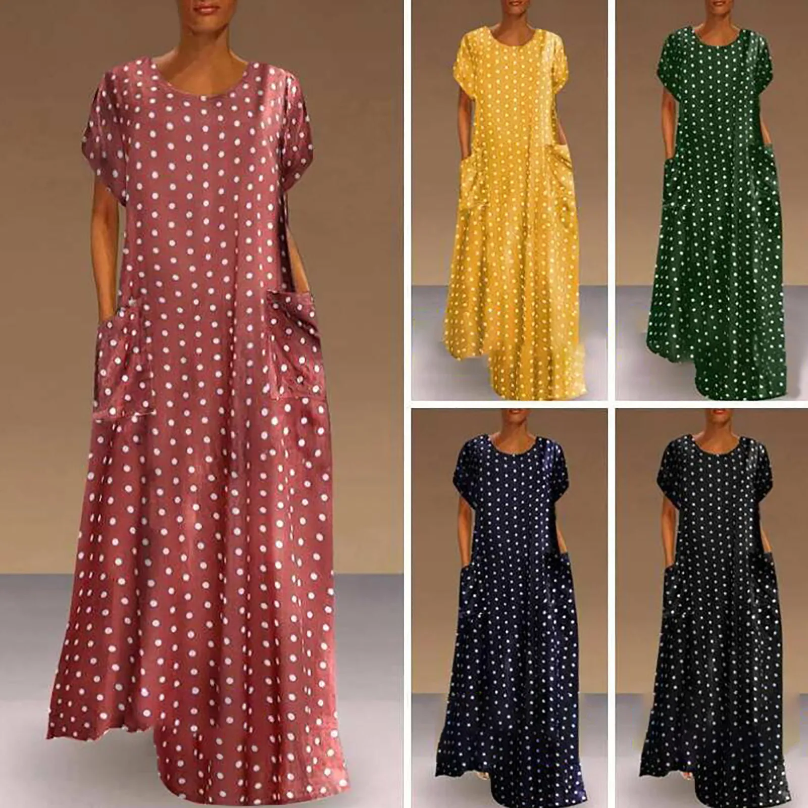 Women Elegant Dandelion Print A-line Dress 2020 Autumn Vintage Long ...