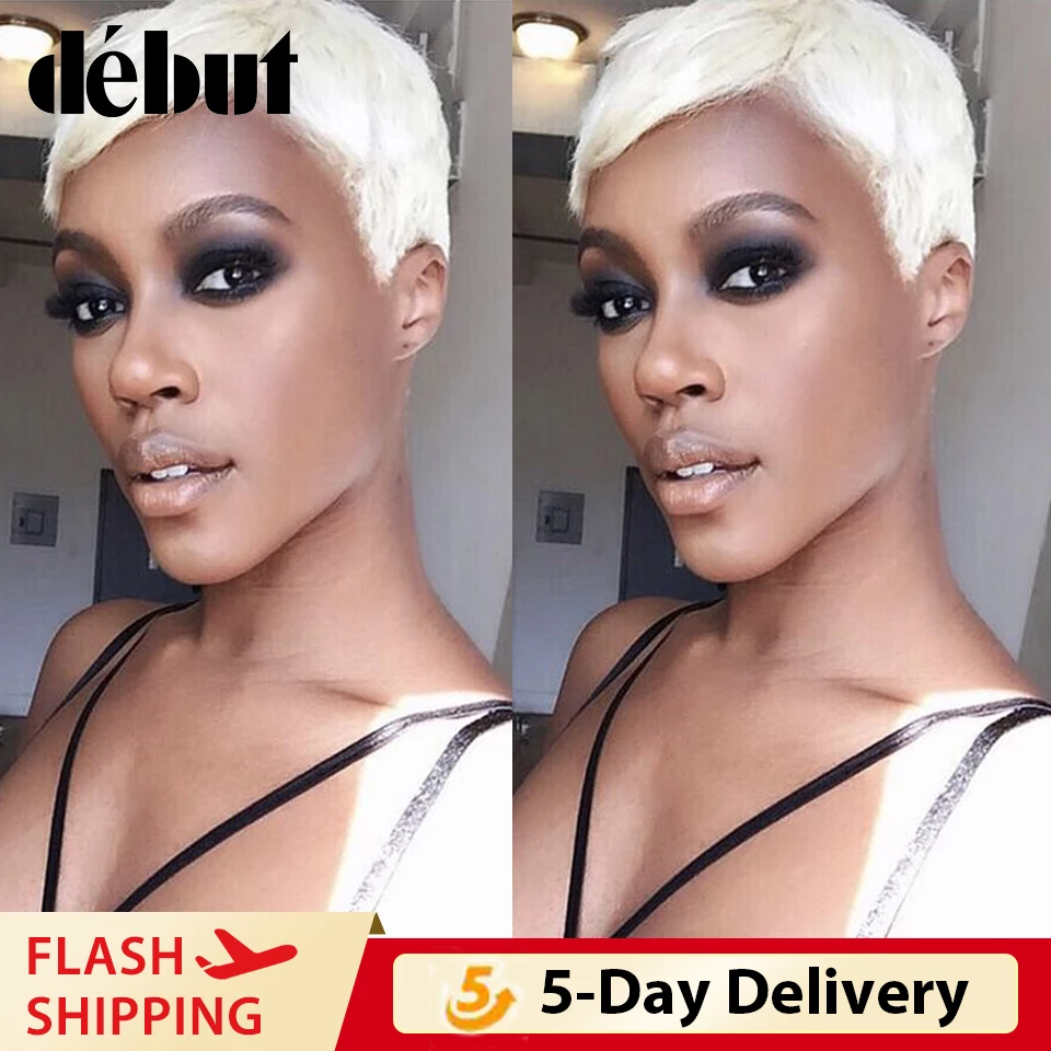 Top Trends: Debut Lace Front Human Hair Wigs Short 613 Blonde Lace Front Wig 100% Remy Human Hair Wigs U Part Lace Part Human Hair Wigs Free Shoppable Styles