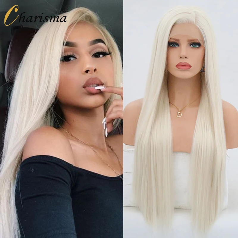 Top Trends: Charisma Blonde Wig Synthetic Lace Front Wig For Women Long Silky Straight Hair Natural Hairline Side Part Cosplay Wigs Shoppable Styles