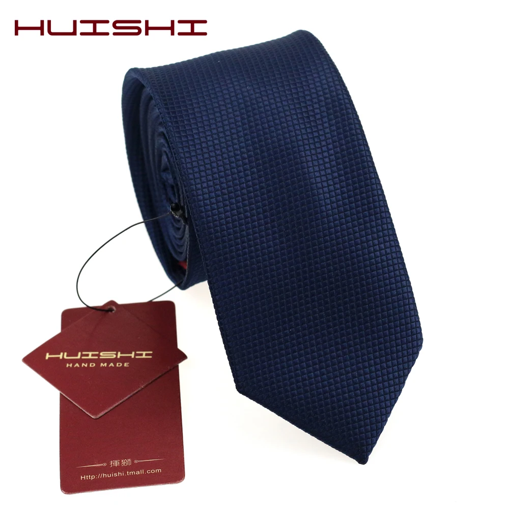 Top Trends: HUISHI 8CM 8 Styles Men's Solid Dark Blue Color Neck Tie 6cm Waterproof Jacquard Necktie Daily Wear Cravat Wedding Party For Men Shoppable Styles - Image 4