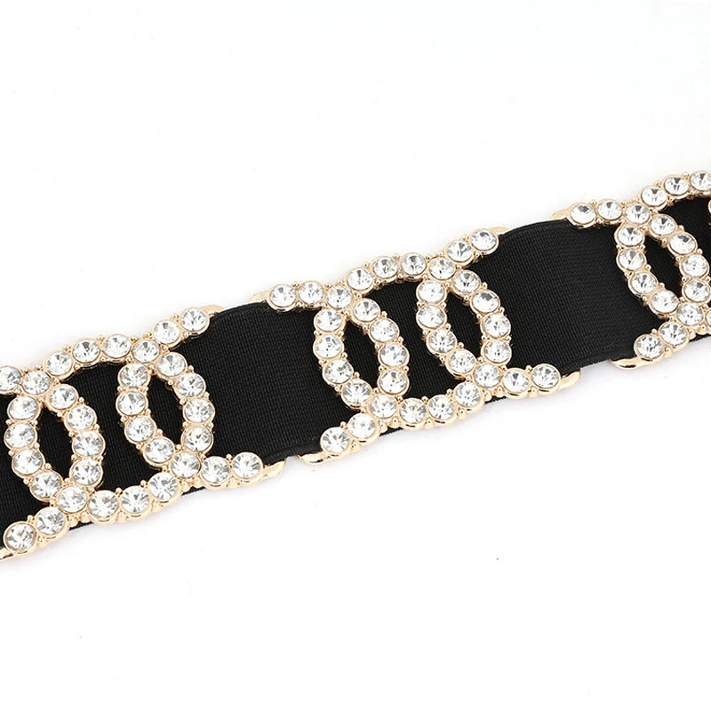 Top Trends: Fashion Rhinestone Crystal Belts For Women Wide Elastic Waist Belt Stretch Dress Belt Waistband Cinturon Mujer Shoppable Styles - Image 6