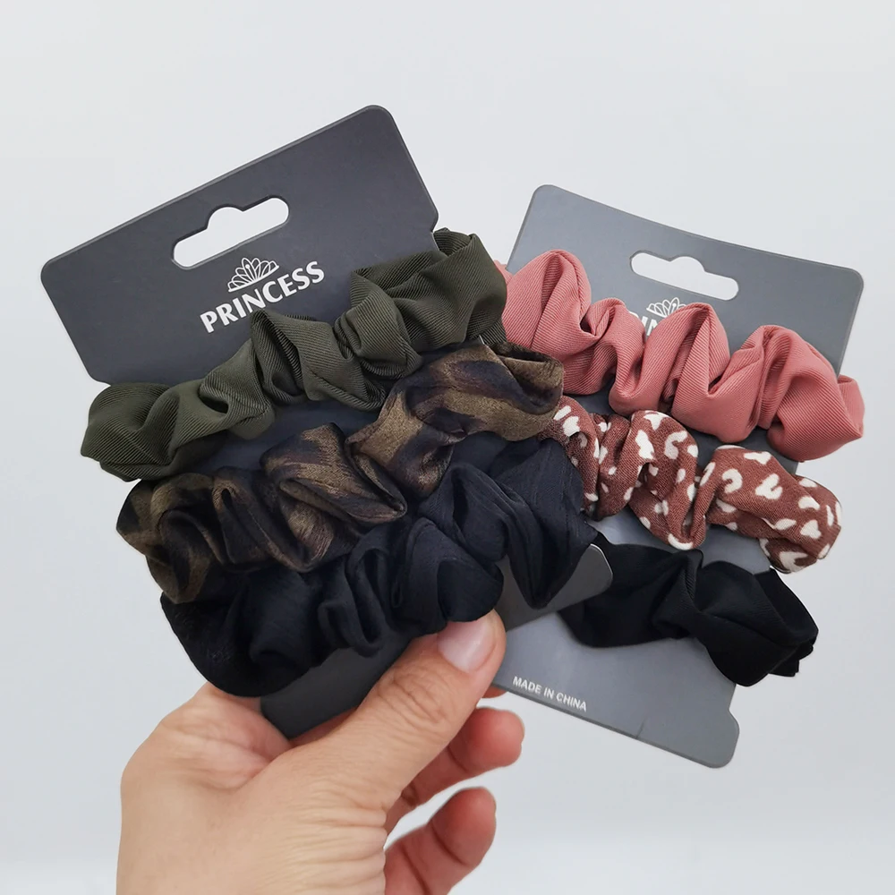 Top Trends: New 3PCS Silk Chiffon Print Hair Scrunchies Elastic Rubber Hair Bands Girls Women Ponytail Holder Hair Rope Ties Accessories Set Shoppable Styles - Image 4