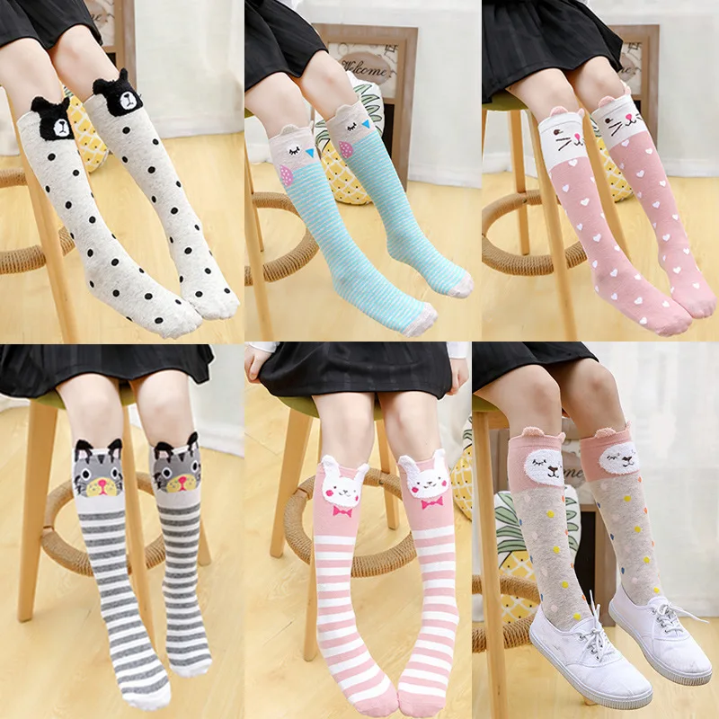 Top Trends: Girl Socks 3-12 Years Old Cotton Knee High Legwarmers Cute Animal Anime Kids Stocking Dance Todder Baby Hotsales Freeshipping Shoppable Styles