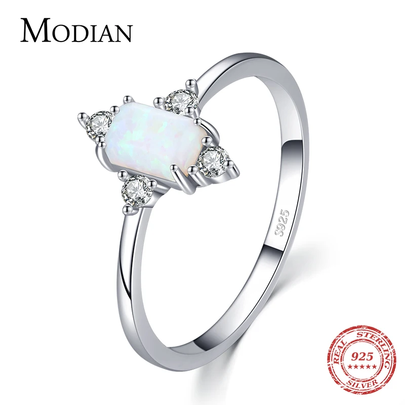 Top Trends: Modian Real 925 Sterling Silver Rings For Women Shining Crown Opal Finger Ring Classic Luxury Wedding Statement Jewelry Anel Shoppable Styles