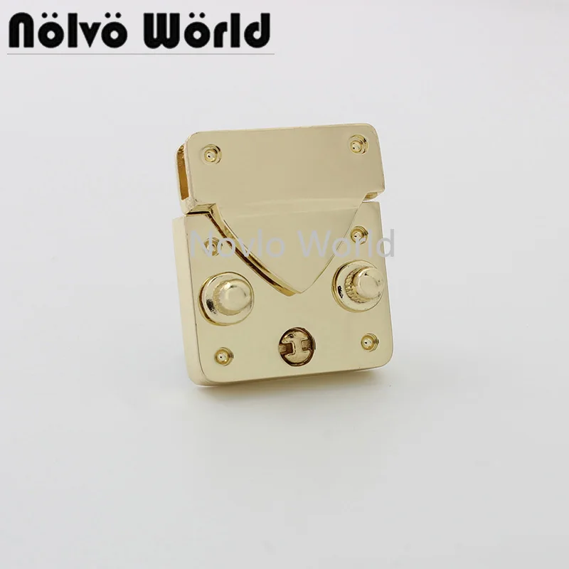 Top Trends: 2-10pcs 4 Colors 29*35mm Bag Mortise Locks Snap Purse Bag Buckles Clasps Closure With A Key Shoppable Styles