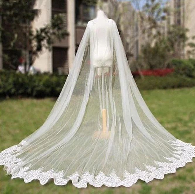 Top Trends: Cathedral Length Wedding Cape Veil Bridal Cloak Lace Long Bridal Accessories Manto Shoppable Styles