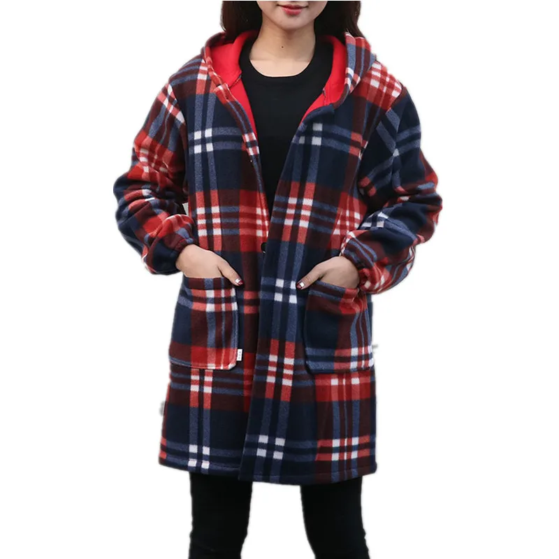 Top Trends: Lattice Coat Women Lattice Work Clothes Trench Coat Middle Age Clothing Loose Size Womens Hooded Outerwear Factory Outlet 1709 Shoppable Styles