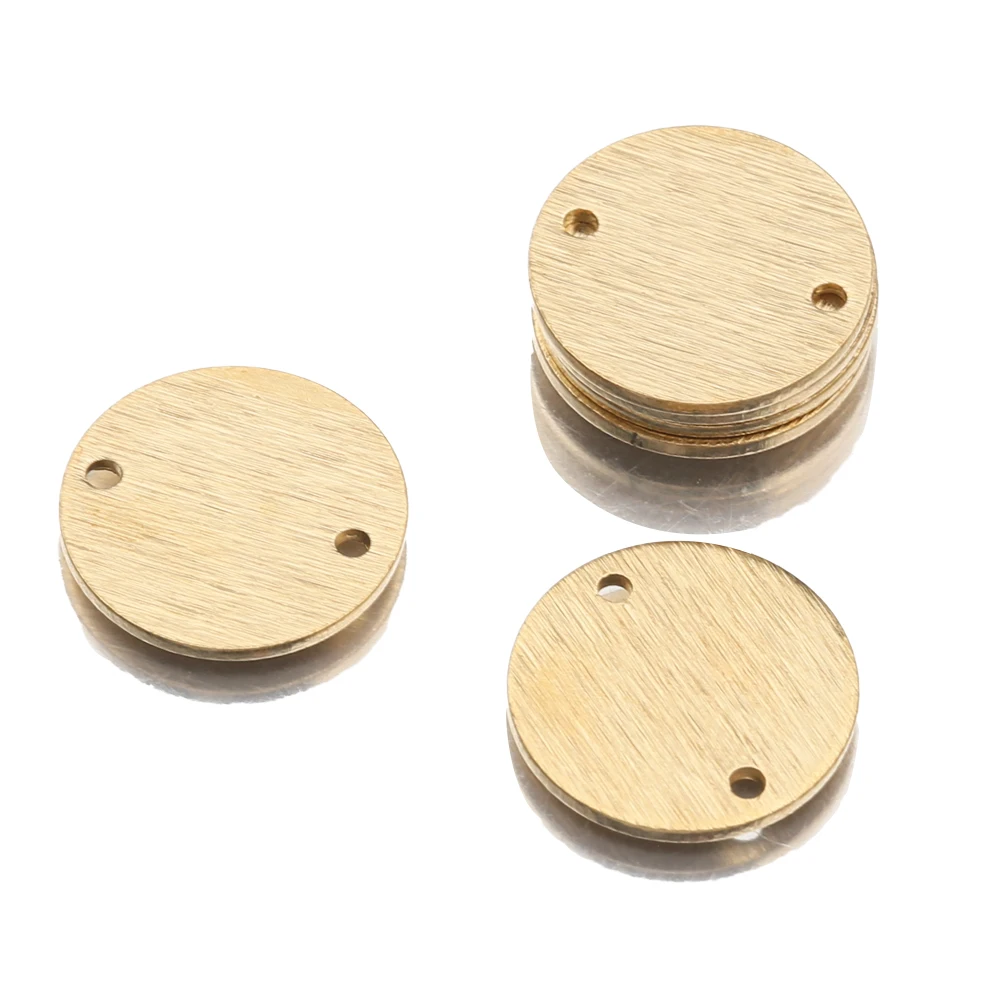 Top Trends: 20pcs Raw Brass Textured Round Stamping Disc Plate Connectors Diy For Women Celestial Witchy Earrings Bracelet Jewelry Making Shoppable Styles