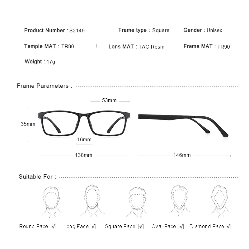 Top Trends: MERRYS DESIGN 5 In 1 Magnet Polarized Clip Glasses Frame Men Women TR90 Glasses Frame Square Eyeglasses S2149 Shoppable Styles - Image 4