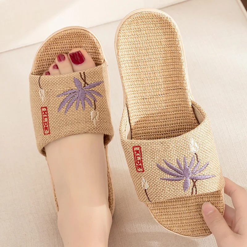 Top Trends: Mntrerm Linen Slippers Women's Home Four Seasons Soft Bottom Spring And Autumn Cotton Linen Couple Home Sandals Slipper Women Shoppable Styles